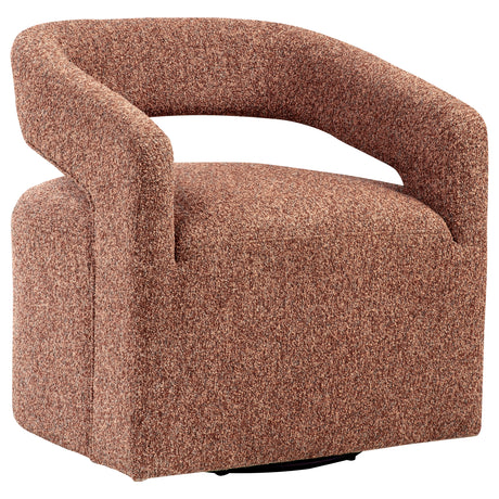 Tampa Furniture Outlet - Coaster - Westhill Boucle Upholstered Swivel Accent Chair Berry - 907539