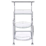 Sarandon 3-tier Glass Shelf Metal Bar Cart Chrome - Tampa Furniture Outlet