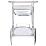 Sarandon 3-tier Glass Shelf Metal Bar Cart Chrome - Tampa Furniture Outlet