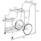 Sarandon 3-tier Glass Shelf Metal Bar Cart Chrome - Tampa Furniture Outlet