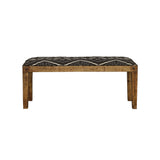 Lamont Fabric Upholstered Accent Bench Black and Natural - Tampa Furniture Outlet