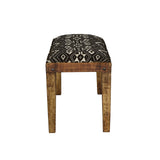 Lamont Fabric Upholstered Accent Bench Black and Natural - Tampa Furniture Outlet