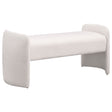 Tampa Furniture Outlet - Coaster - Peoria Velvet Upholstered Accent Bench Ivory - 910199