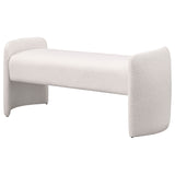 Peoria Velvet Upholstered Accent Bench Ivory - Tampa Furniture Outlet