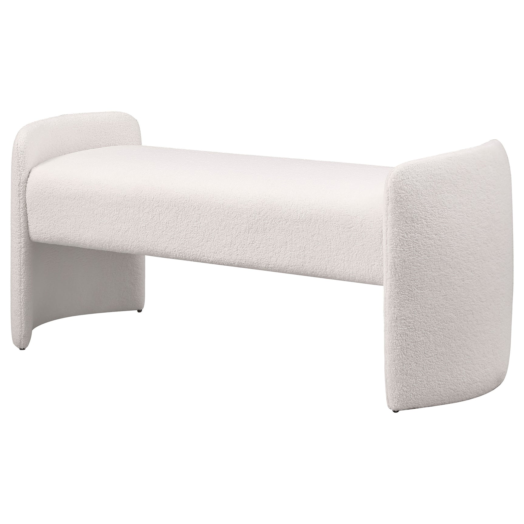 Peoria Velvet Upholstered Accent Bench Ivory - Tampa Furniture Outlet