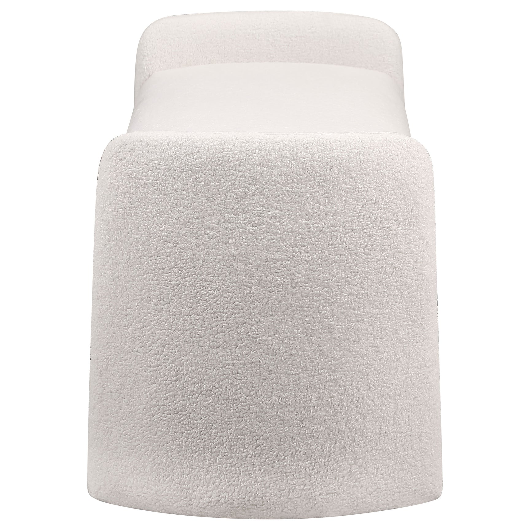 Peoria Velvet Upholstered Accent Bench Ivory - Tampa Furniture Outlet