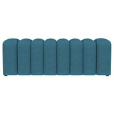Summer Fabric Upholstered Tufted Accent Bench Peacock Blue - Tampa Furniture Outlet