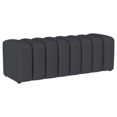 Tampa Furniture Outlet - Coaster - Summer Fabric Upholstered Tufted Accent Bench Charcoal - 910294