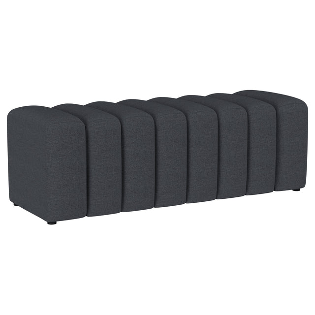 Tampa Furniture Outlet - Coaster - Summer Fabric Upholstered Tufted Accent Bench Charcoal - 910294