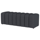 Summer Fabric Upholstered Tufted Accent Bench Charcoal - Tampa Furniture Outlet