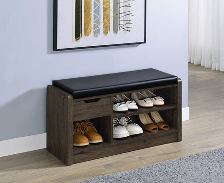 Arrington Storage Bench Smoked Oak - Tampa Furniture Outlet