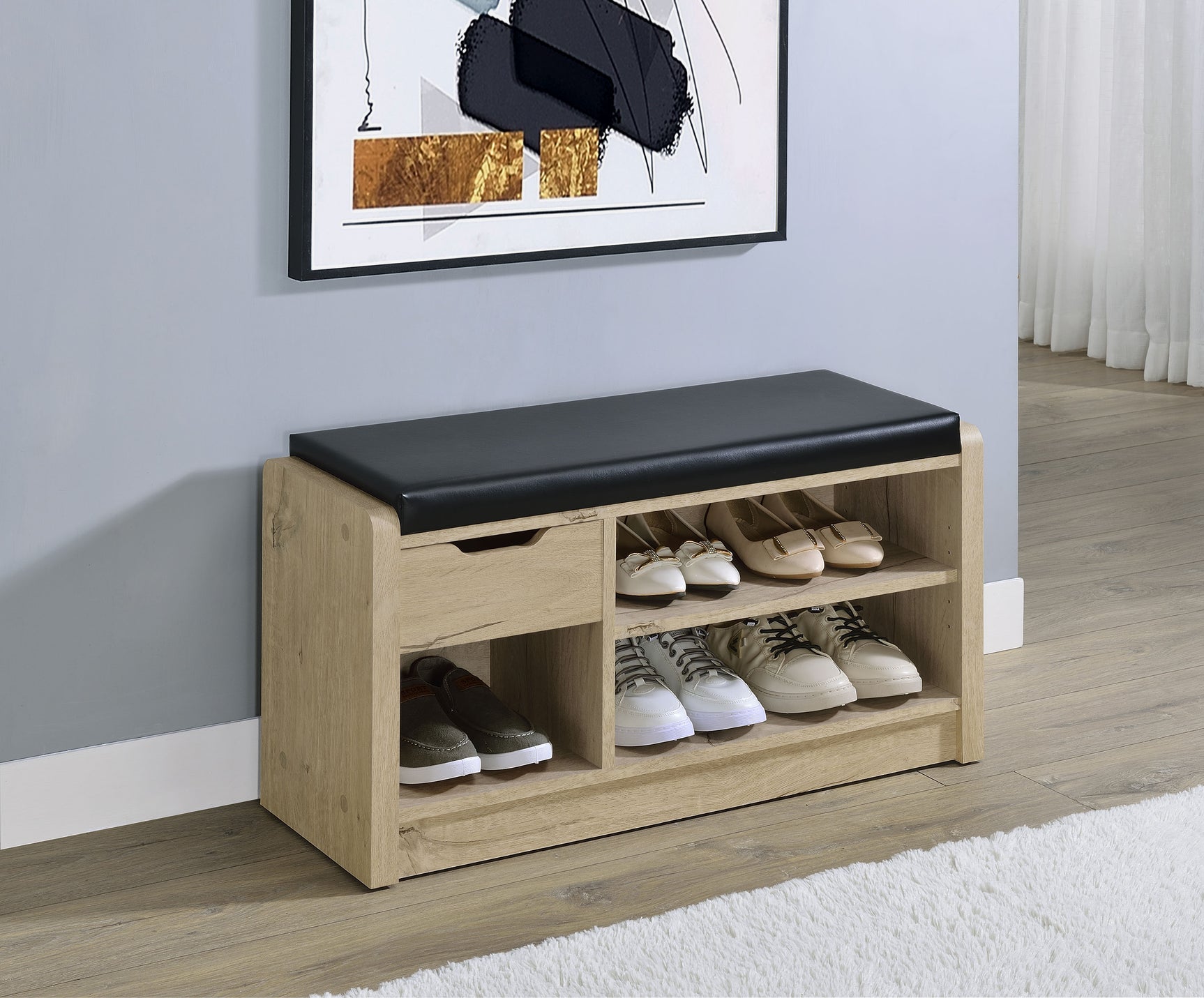 Arrington Storage Bench White Oak - Tampa Furniture Outlet
