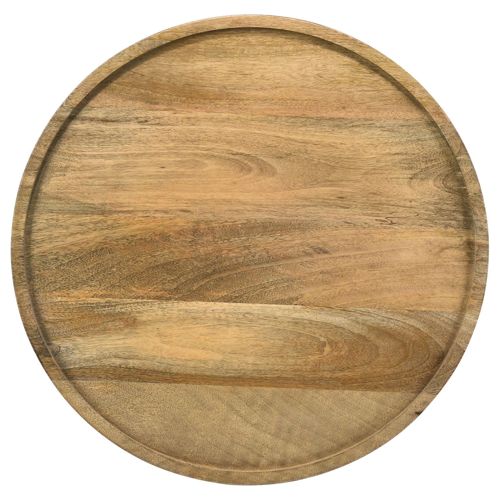 Ixia Round Solid Mango Wood Accent Side Table Natural - Tampa Furniture Outlet