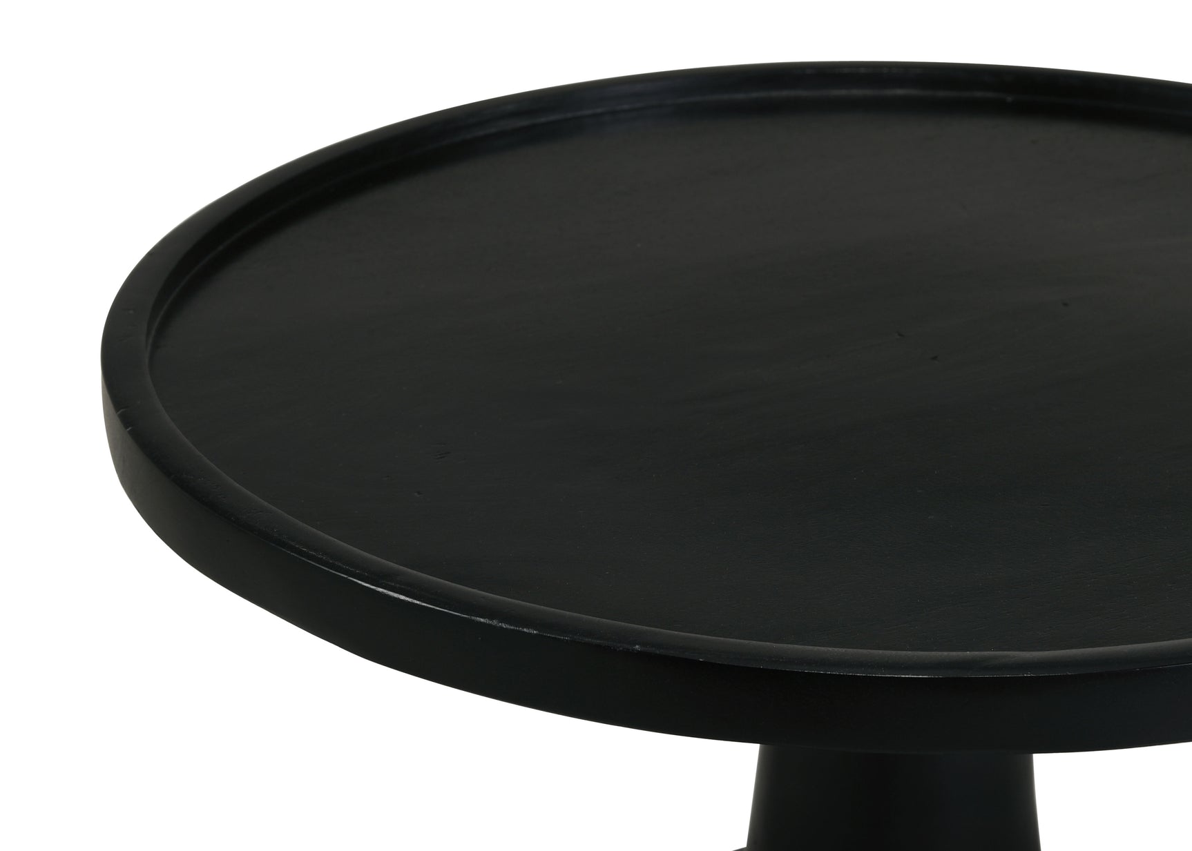 Ixia Round Solid Mango Wood Accent Side Table Black Stain - Tampa Furniture Outlet
