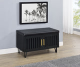 Brixton 2-door Padded Entryway Shoe Storage Bench Black - Tampa Furniture Outlet