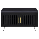 Brixton 2-door Padded Entryway Shoe Storage Bench Black - Tampa Furniture Outlet