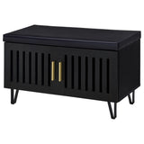 Brixton 2-door Padded Entryway Shoe Storage Bench Black - Tampa Furniture Outlet