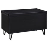 Brixton 2-door Padded Entryway Shoe Storage Bench Black - Tampa Furniture Outlet