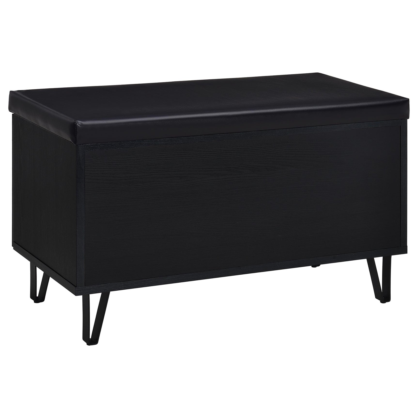 Brixton 2-door Padded Entryway Shoe Storage Bench Black - Tampa Furniture Outlet