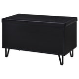 Brixton 2-door Padded Entryway Shoe Storage Bench Black - Tampa Furniture Outlet