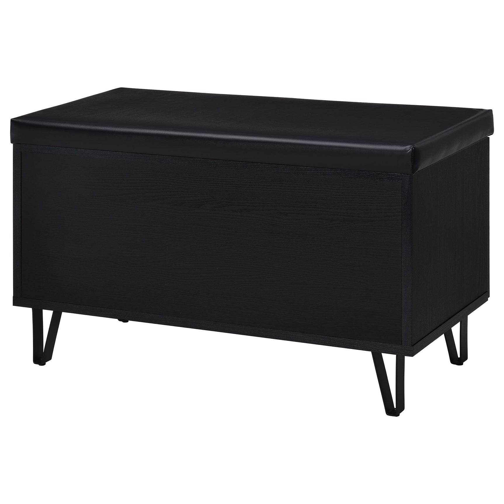 Brixton 2-door Padded Entryway Shoe Storage Bench Black - Tampa Furniture Outlet