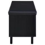 Brixton 2-door Padded Entryway Shoe Storage Bench Black - Tampa Furniture Outlet