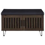 Brixton 2-door Padded Entryway Shoe Storage Bench Smoked Oak - Tampa Furniture Outlet