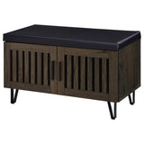 Brixton 2-door Padded Entryway Shoe Storage Bench Smoked Oak - Tampa Furniture Outlet