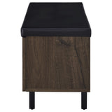 Brixton 2-door Padded Entryway Shoe Storage Bench Smoked Oak - Tampa Furniture Outlet