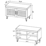 Brixton 2-door Padded Entryway Shoe Storage Bench Smoked Oak - Tampa Furniture Outlet