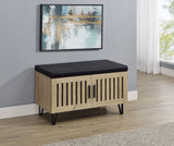 Brixton 2-door Padded Entryway Shoe Storage Bench White Oak - Tampa Furniture Outlet