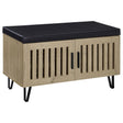 Tampa Furniture Outlet - Coaster - Brixton 2-door Padded Entryway Shoe Storage Bench White Oak - 915154