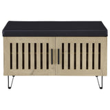 Brixton 2-door Padded Entryway Shoe Storage Bench White Oak - Tampa Furniture Outlet