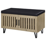 Brixton 2-door Padded Entryway Shoe Storage Bench White Oak - Tampa Furniture Outlet