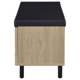Brixton 2-door Padded Entryway Shoe Storage Bench White Oak - Tampa Furniture Outlet