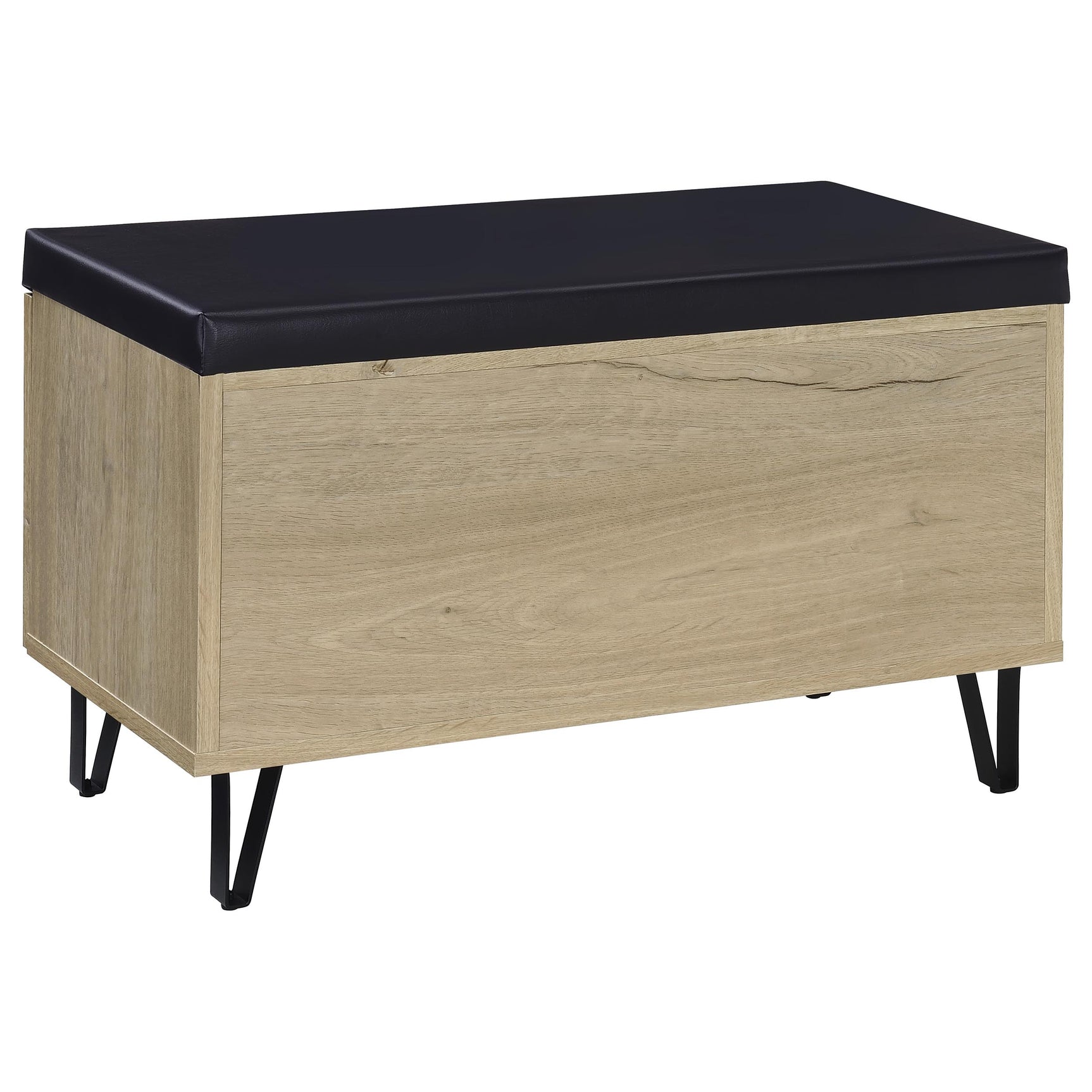 Brixton 2-door Padded Entryway Shoe Storage Bench White Oak - Tampa Furniture Outlet