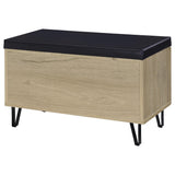 Brixton 2-door Padded Entryway Shoe Storage Bench White Oak - Tampa Furniture Outlet