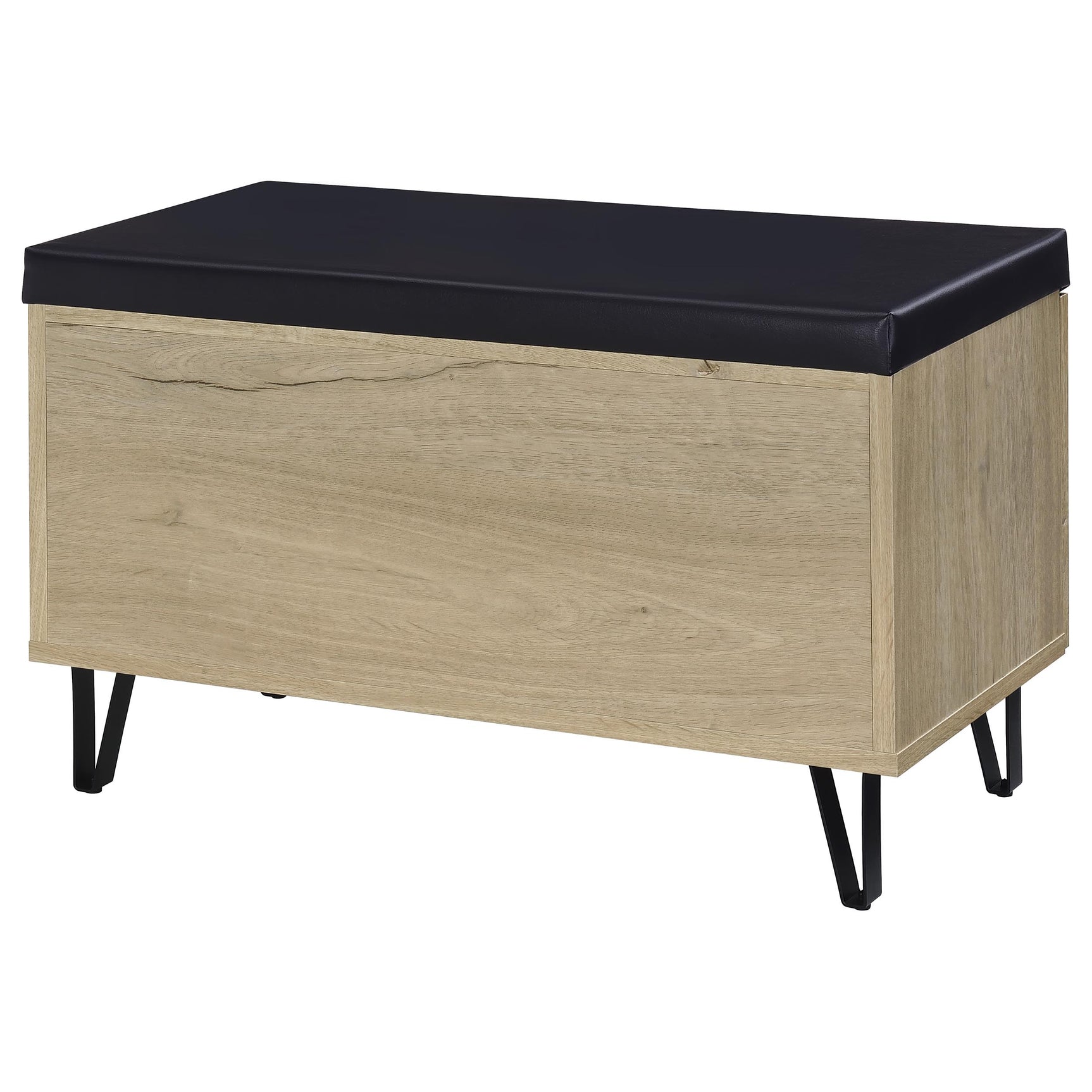 Brixton 2-door Padded Entryway Shoe Storage Bench White Oak - Tampa Furniture Outlet