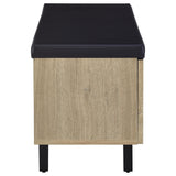 Brixton 2-door Padded Entryway Shoe Storage Bench White Oak - Tampa Furniture Outlet