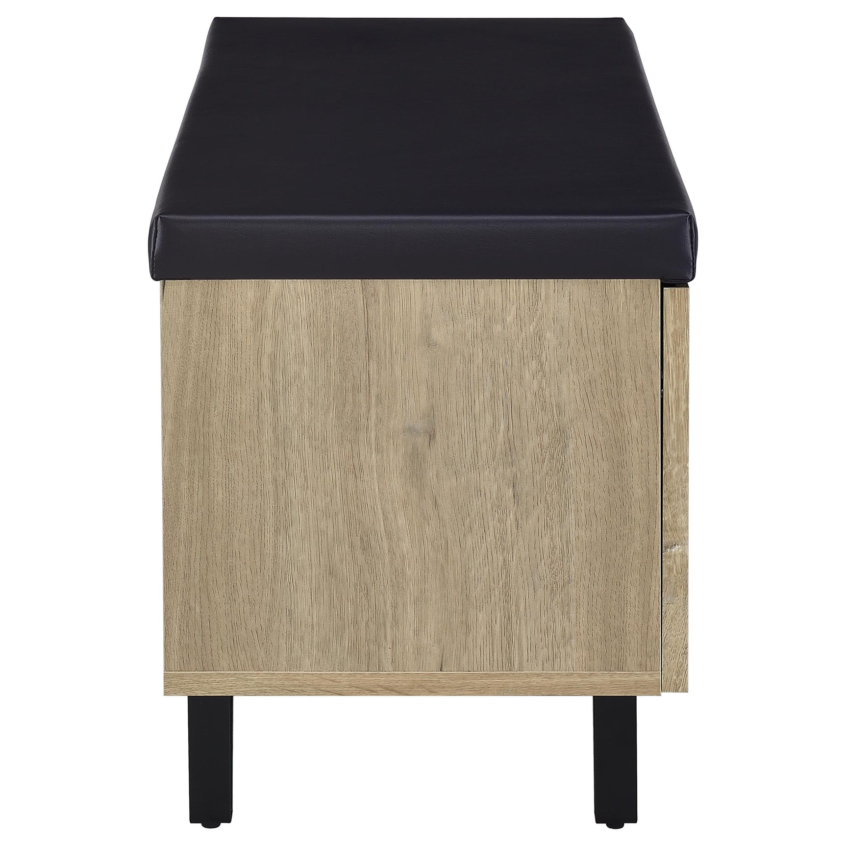 Brixton 2-door Padded Entryway Shoe Storage Bench White Oak - Tampa Furniture Outlet