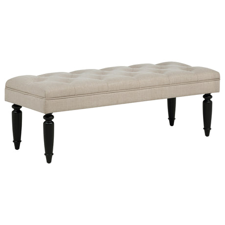 Tampa Furniture Outlet - Coaster - Marsha 52-inch Upholstered Entryway Accent Bench Latte - 915160