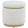 Tampa Furniture Outlet - Coaster - Remuda Boucle Upholstered Round Storage Ottoman Ivory - 915423