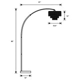 Shirley 86-inch Hanging Crystal Arc Metal Floor Lamp Chrome - Tampa Furniture Outlet