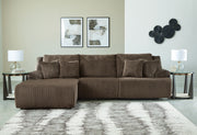 Tampa Furniture Outlet - Ashley Furniture - Top Tier Sectional - 3-Piece Reclining Sectional Sofa Chaise / Chocolate - 92705S7