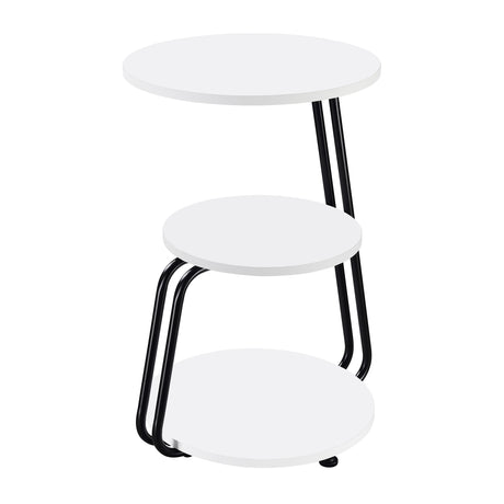 Tampa Furniture Outlet - Coaster - Hilly 3-tier Round Accent Side Table White and Black - 930071