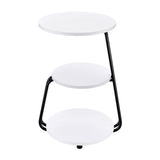 Hilly 3-tier Round Accent Side Table White and Black - Tampa Furniture Outlet