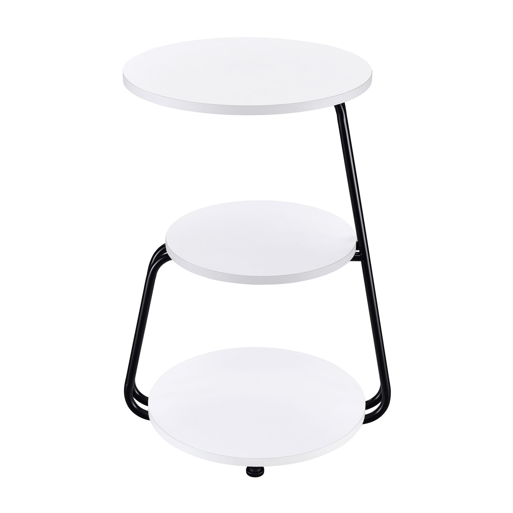 Hilly 3-tier Round Accent Side Table White and Black - Tampa Furniture Outlet