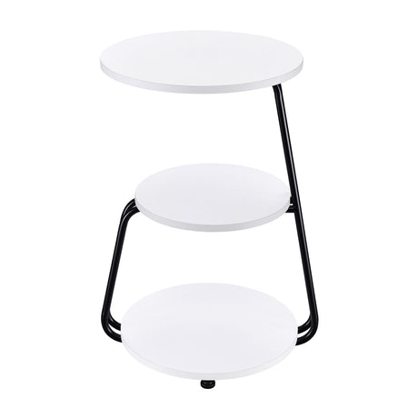 Hilly 3-tier Round Accent Side Table White and Black - Tampa Furniture Outlet