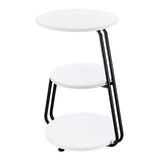 Hilly 3-tier Round Accent Side Table White and Black - Tampa Furniture Outlet