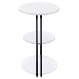 Hilly 3-tier Round Accent Side Table White and Black - Tampa Furniture Outlet